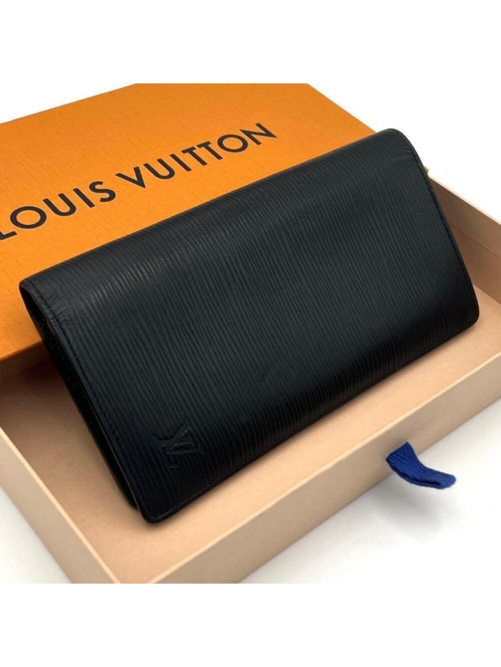 Louis Vuitton Epi Portefeuille Brazza Wallet Black Business